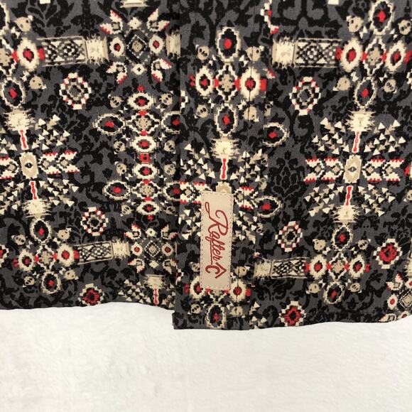 RAFTER C Pearl Snap Pro Flex 45 Performance Western Shirt XL Cowboy Black Aztec - Picture 8 of 15